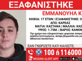 Συναγερμός για την εξαφάνιση 17χρονου στον Καρέα