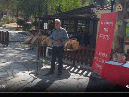 Ο Δήμαρχος Ηλίας Σταμέλος σε εκδήλωση που συνδιοργάνωσαν ο Δήμος Καισαριανής και η Ελληνική Φιλοζωική Εταιρεία την Κυριακή στα «Ξύλινα»