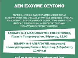 Κάλεσμα από την Πρωτοβουλία Αγώνα στις ανατολικές συνοικίες
