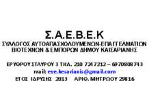 Νέο ΔΣ ΣΑΕΒΕΚ